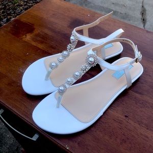 Betsy Johnson Ivory Wedding Sandals - SB LAUR